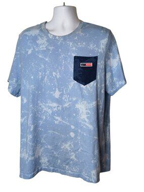 Nike Mens XXL Tee USA Blue Splatter Graphic Cotton Crewneck Pocket Sportswear